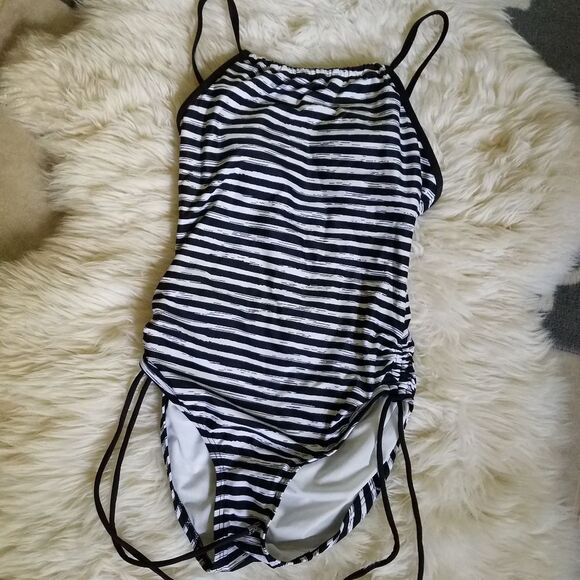 Michael Kors Other - Michael kors classic nautical black & white striped swimsuit 4